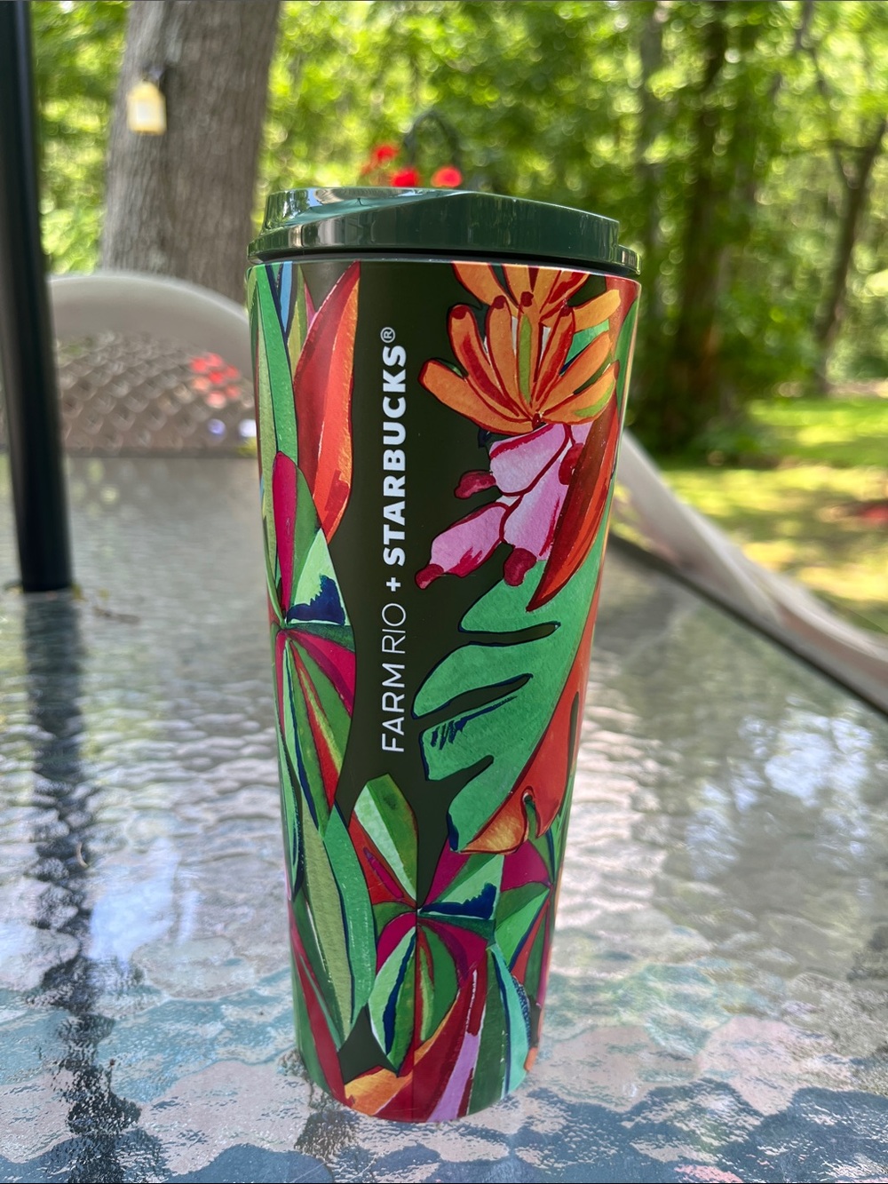 Starbucks Farm Rio Green Floral Tropical Travel Tumbler